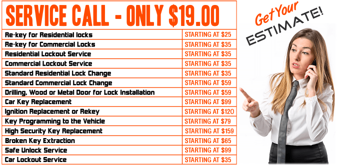 locksmith prices